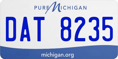 MI license plate DAT8235
