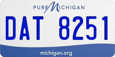 MI license plate DAT8251
