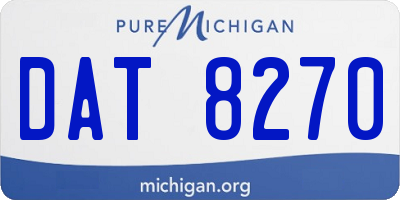 MI license plate DAT8270