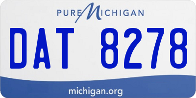 MI license plate DAT8278