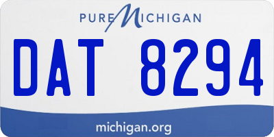 MI license plate DAT8294