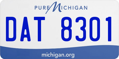 MI license plate DAT8301