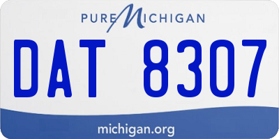 MI license plate DAT8307