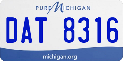 MI license plate DAT8316