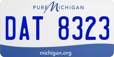 MI license plate DAT8323