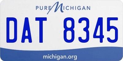 MI license plate DAT8345