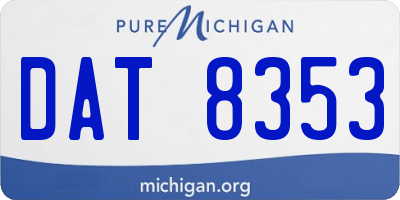 MI license plate DAT8353