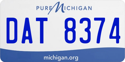 MI license plate DAT8374