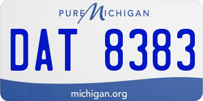 MI license plate DAT8383