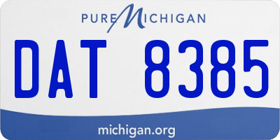 MI license plate DAT8385