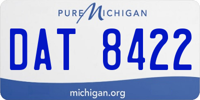 MI license plate DAT8422