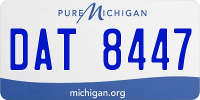 MI license plate DAT8447