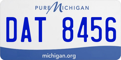 MI license plate DAT8456