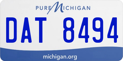 MI license plate DAT8494