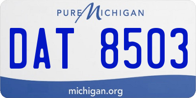 MI license plate DAT8503