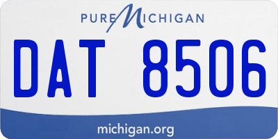 MI license plate DAT8506