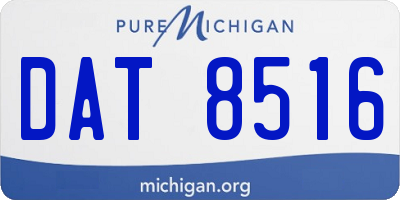 MI license plate DAT8516