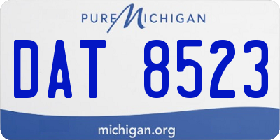 MI license plate DAT8523