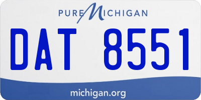 MI license plate DAT8551