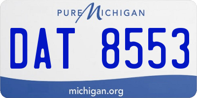 MI license plate DAT8553