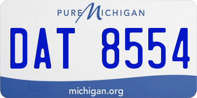MI license plate DAT8554