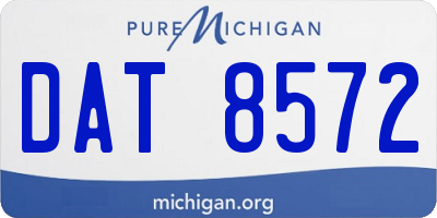MI license plate DAT8572