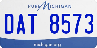 MI license plate DAT8573
