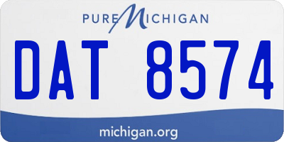 MI license plate DAT8574
