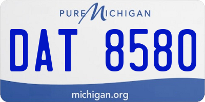 MI license plate DAT8580