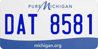 MI license plate DAT8581