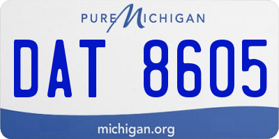 MI license plate DAT8605