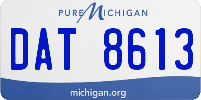 MI license plate DAT8613
