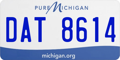 MI license plate DAT8614