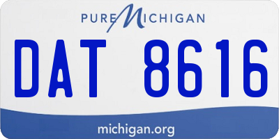 MI license plate DAT8616