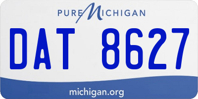 MI license plate DAT8627