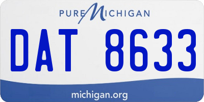 MI license plate DAT8633