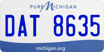 MI license plate DAT8635