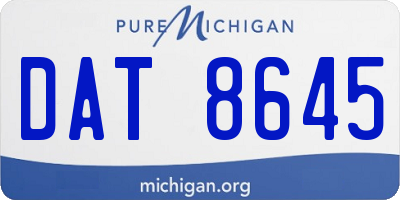 MI license plate DAT8645