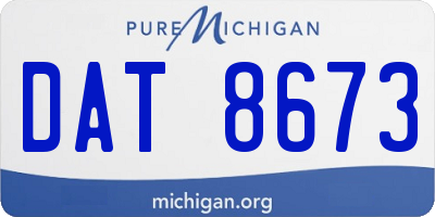 MI license plate DAT8673