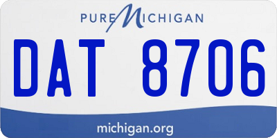 MI license plate DAT8706