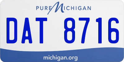 MI license plate DAT8716