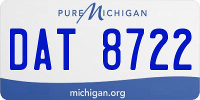 MI license plate DAT8722