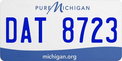 MI license plate DAT8723
