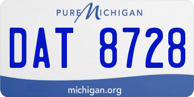 MI license plate DAT8728