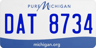 MI license plate DAT8734