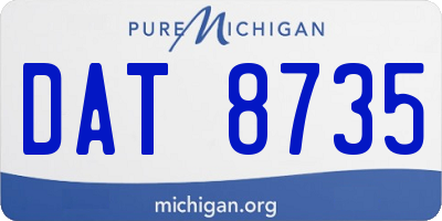 MI license plate DAT8735