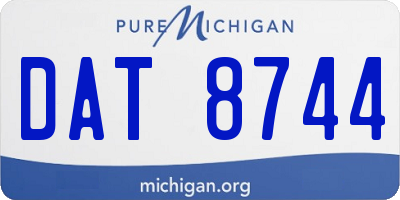 MI license plate DAT8744