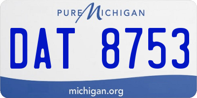 MI license plate DAT8753