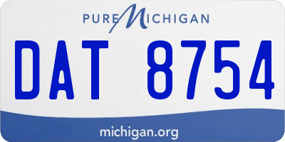 MI license plate DAT8754