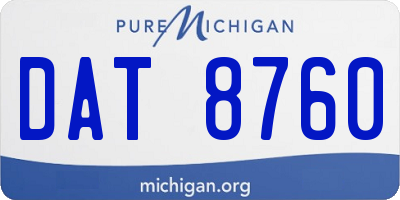 MI license plate DAT8760